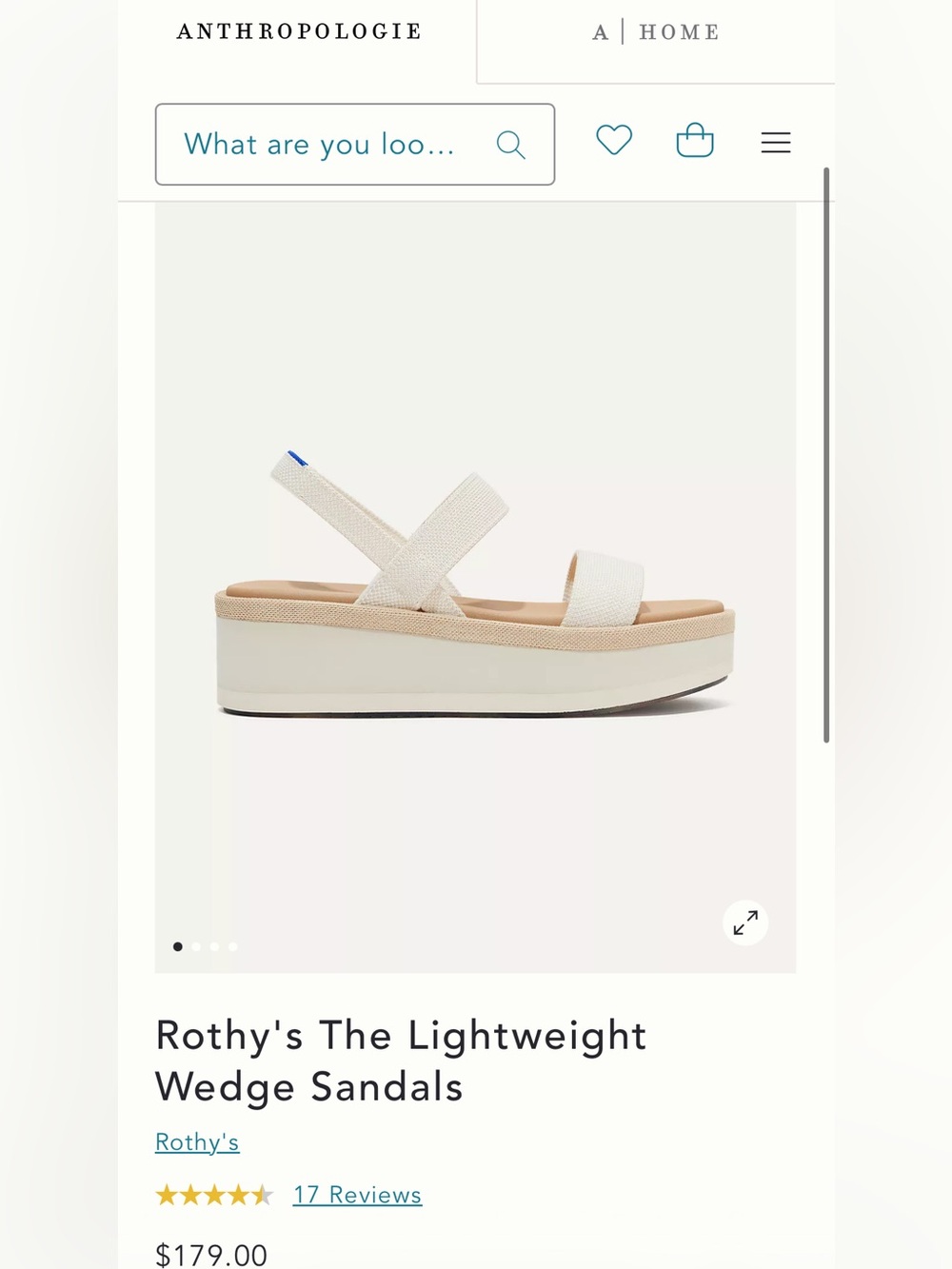 Rothy's Cream/Textile Platform Wedge Sandals - Picture 2 of 7